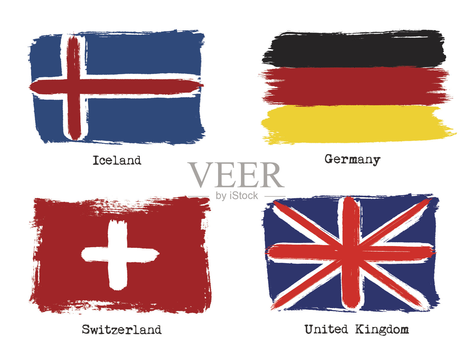 欧洲枯燥乏味的旗帜。插画图片素材