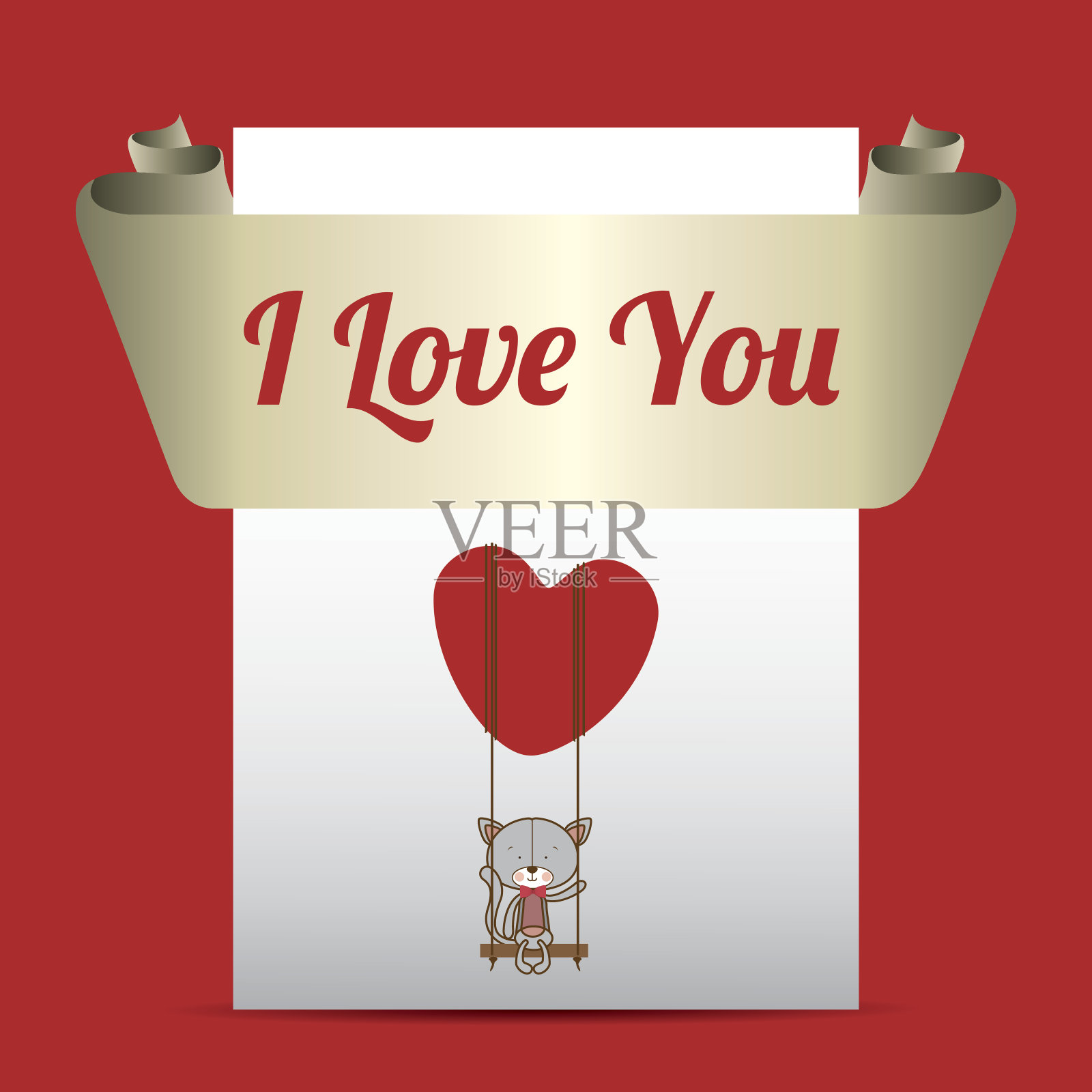 爱设计的红色背景矢量插图插画图片素材