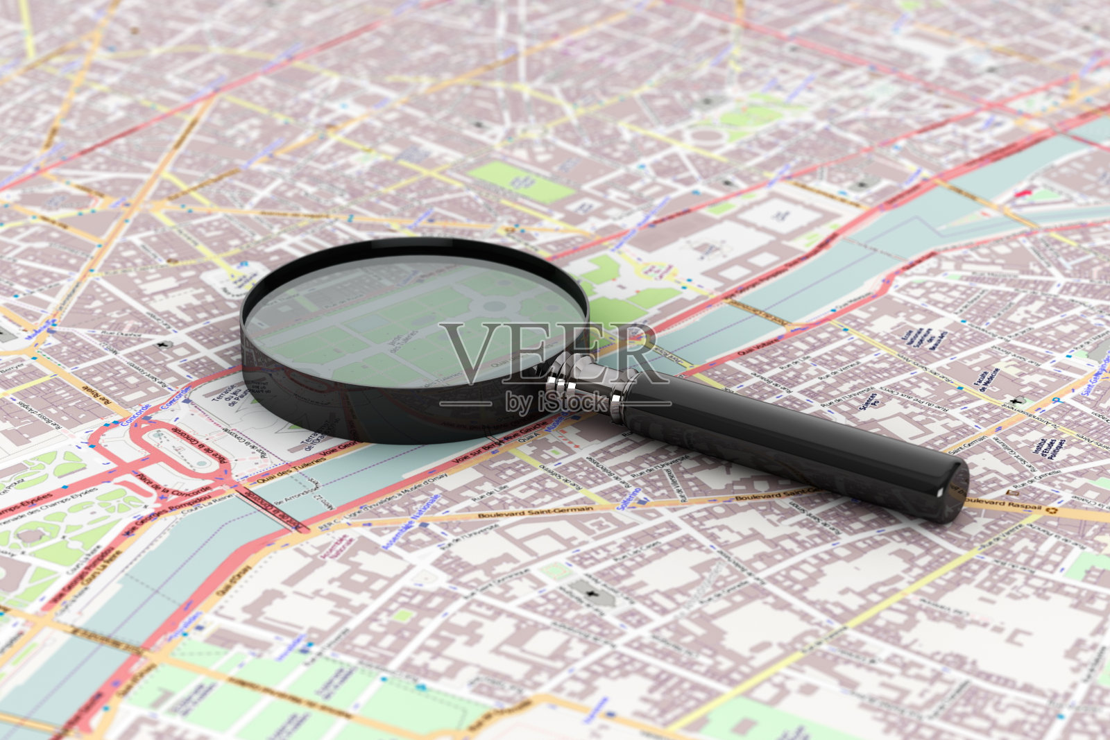 地图上的放大镜照片摄影图片