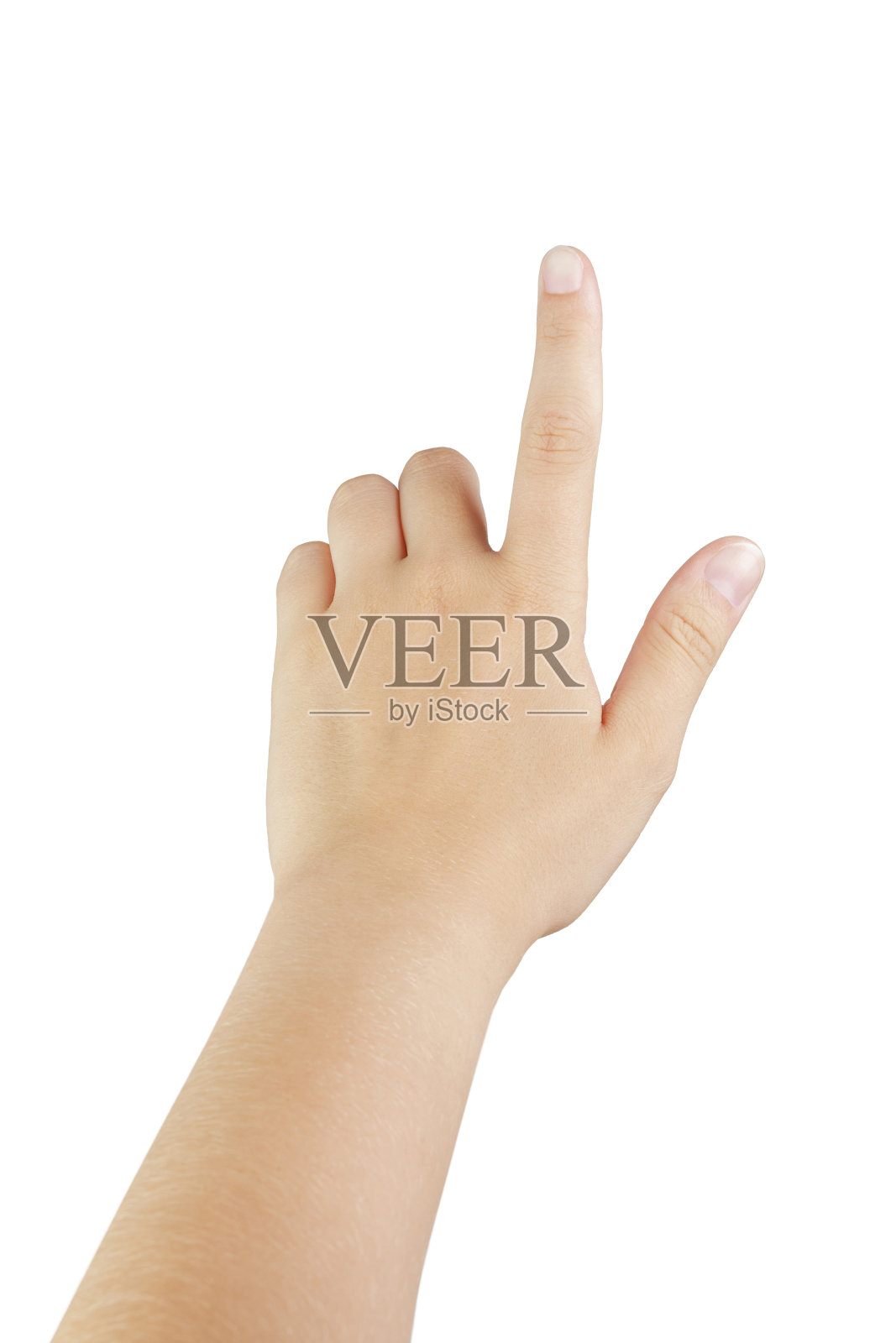 女性青少年左手触摸手势照片摄影图片