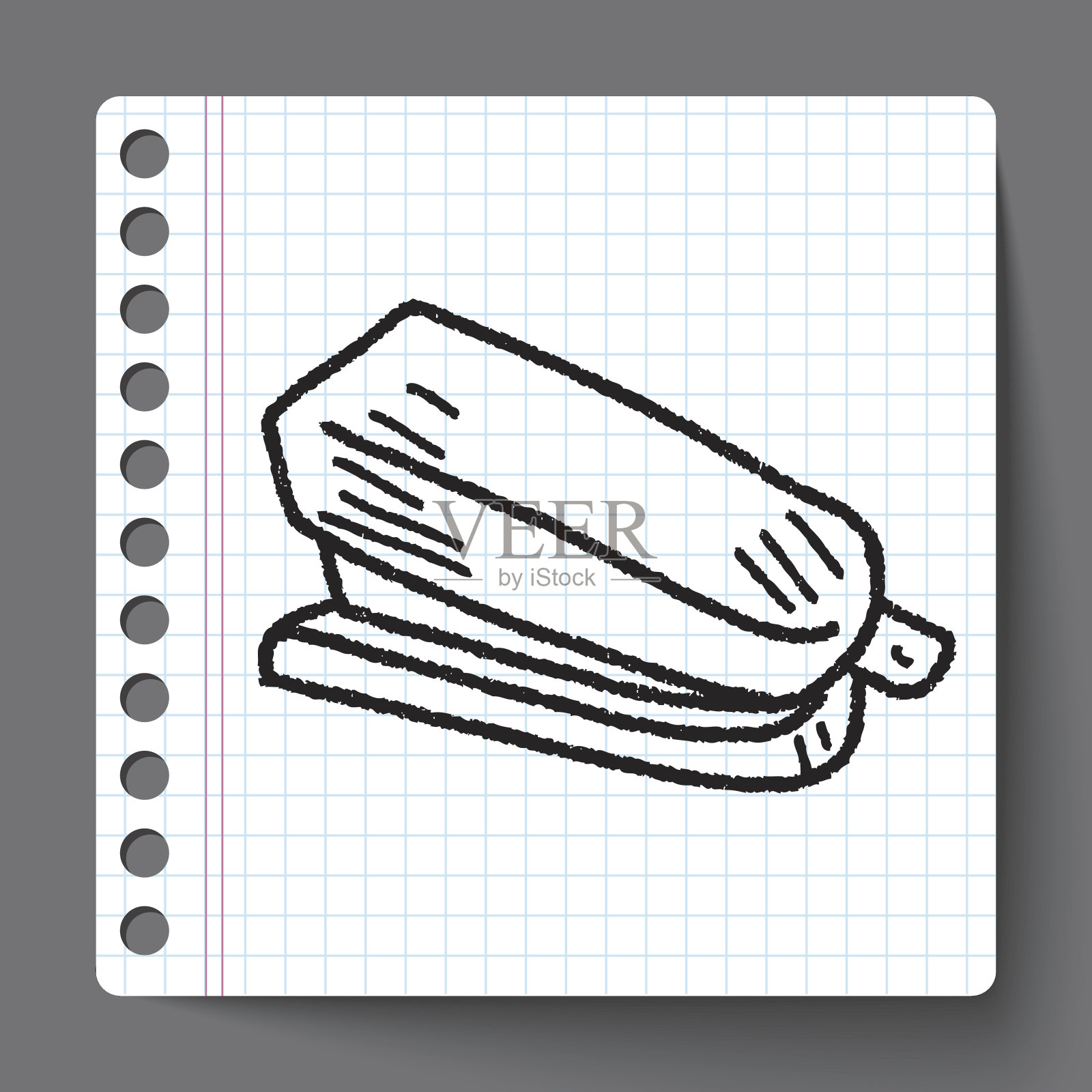 订书机涂鸦设计元素图片