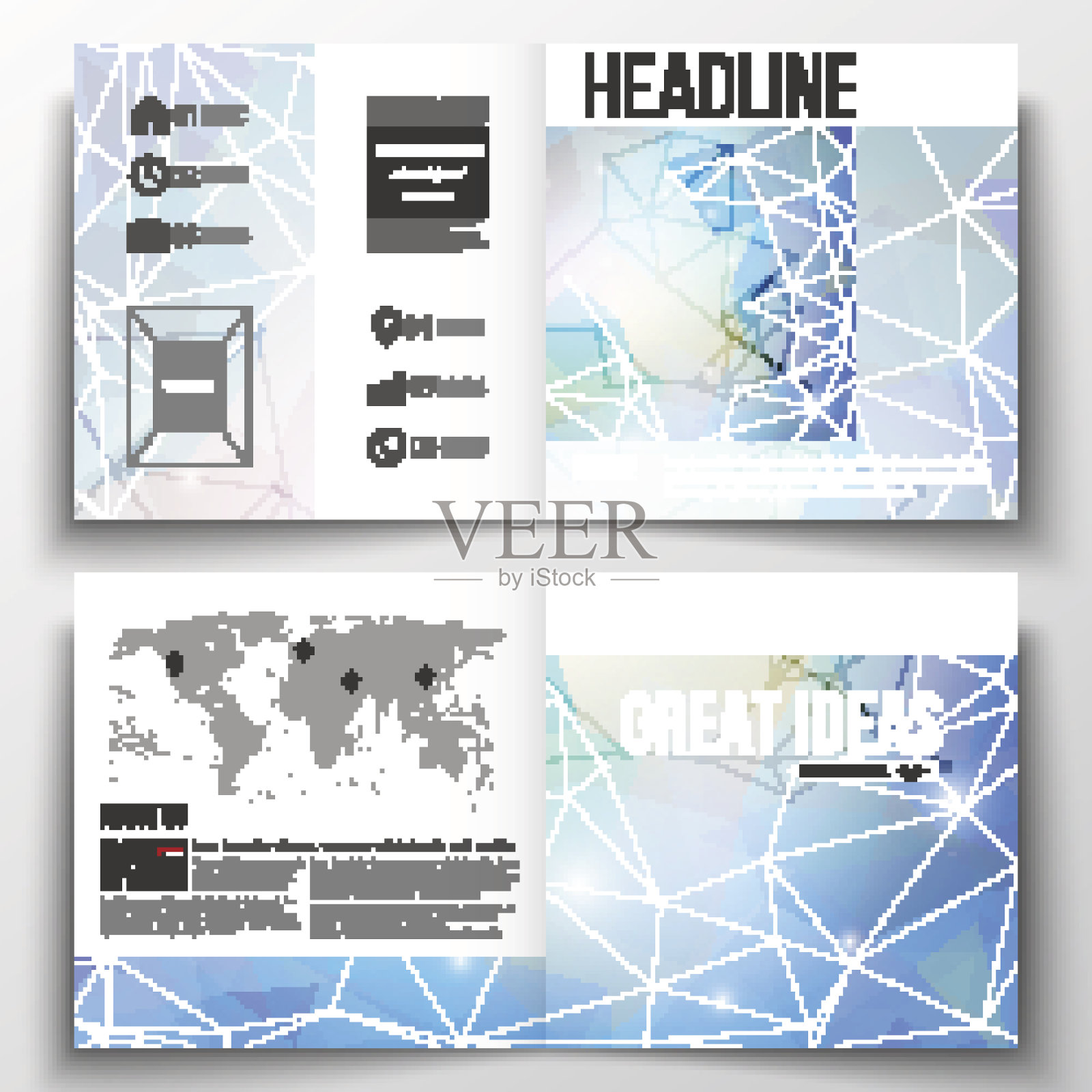 为宣传册、杂志、传单制作年度报告业务模板插画图片素材