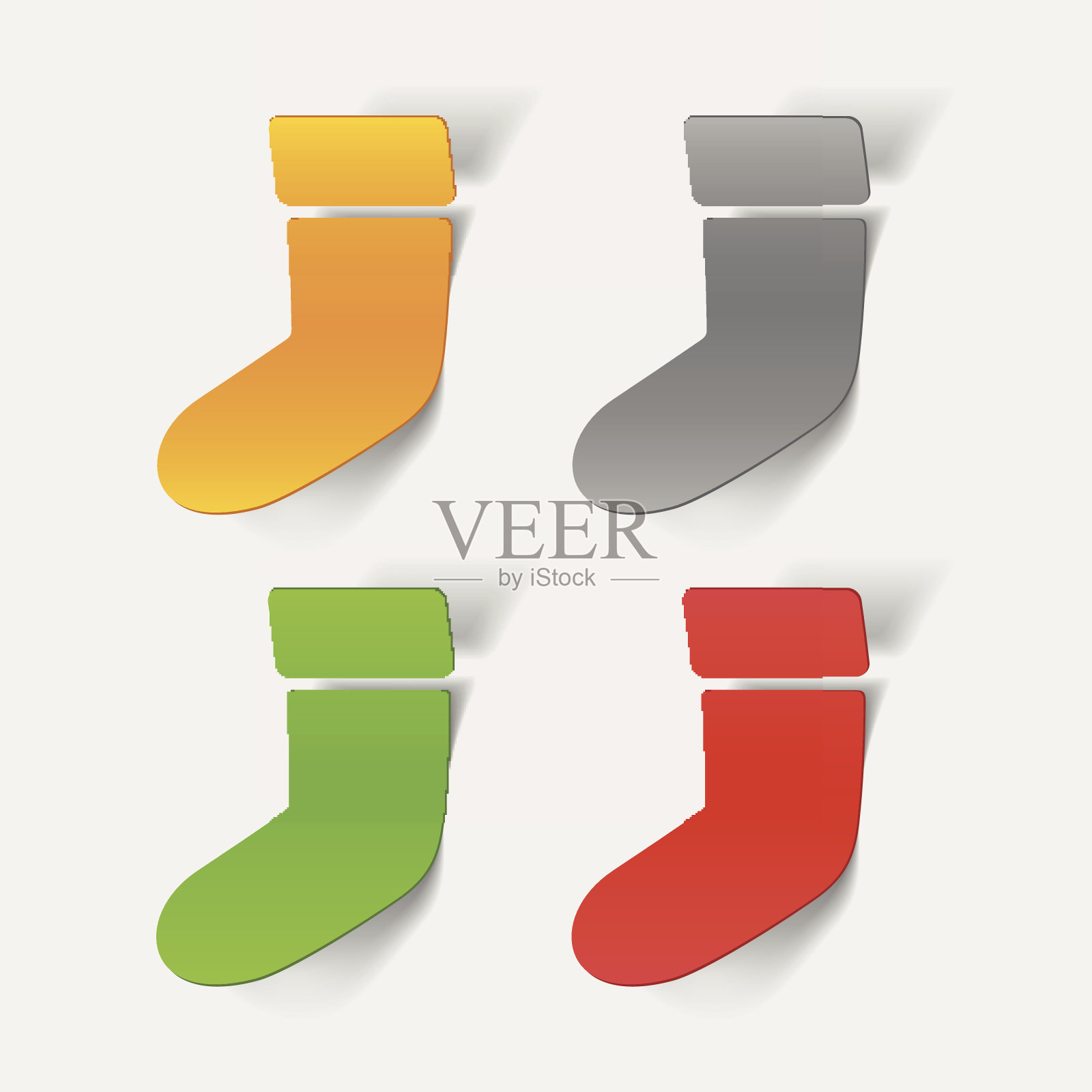 现实设计元素:圣诞袜插画图片素材