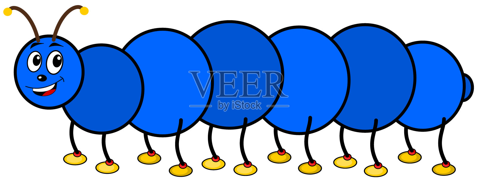 蓝色的蜈蚣设计元素图片