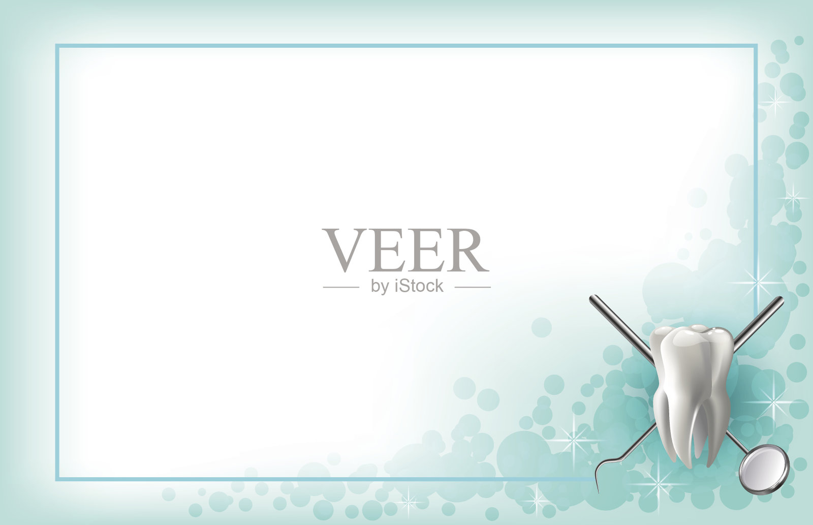 牙齿，牙医工具镜子插画图片素材