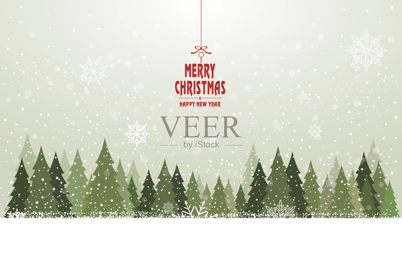 圣诞卡tree-Illustration。插画图片素材