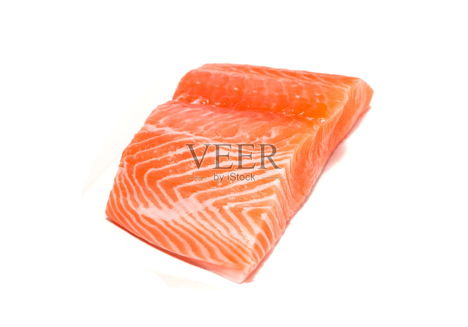 三文鱼鲜肉片孤立在白色背景上照片摄影图片