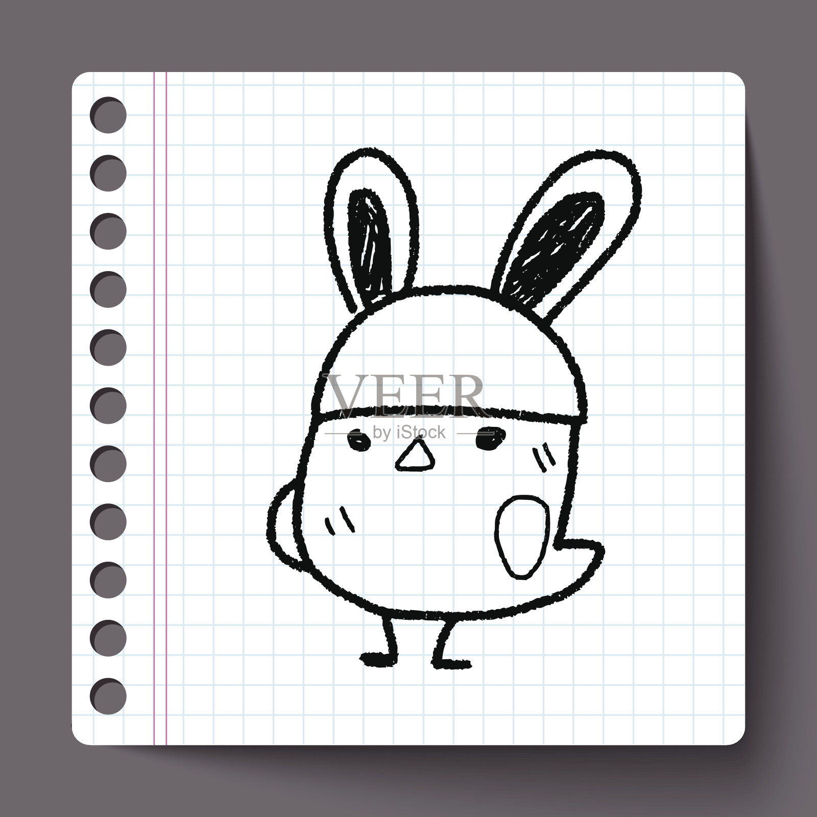 复活节兔子涂鸦插画图片素材