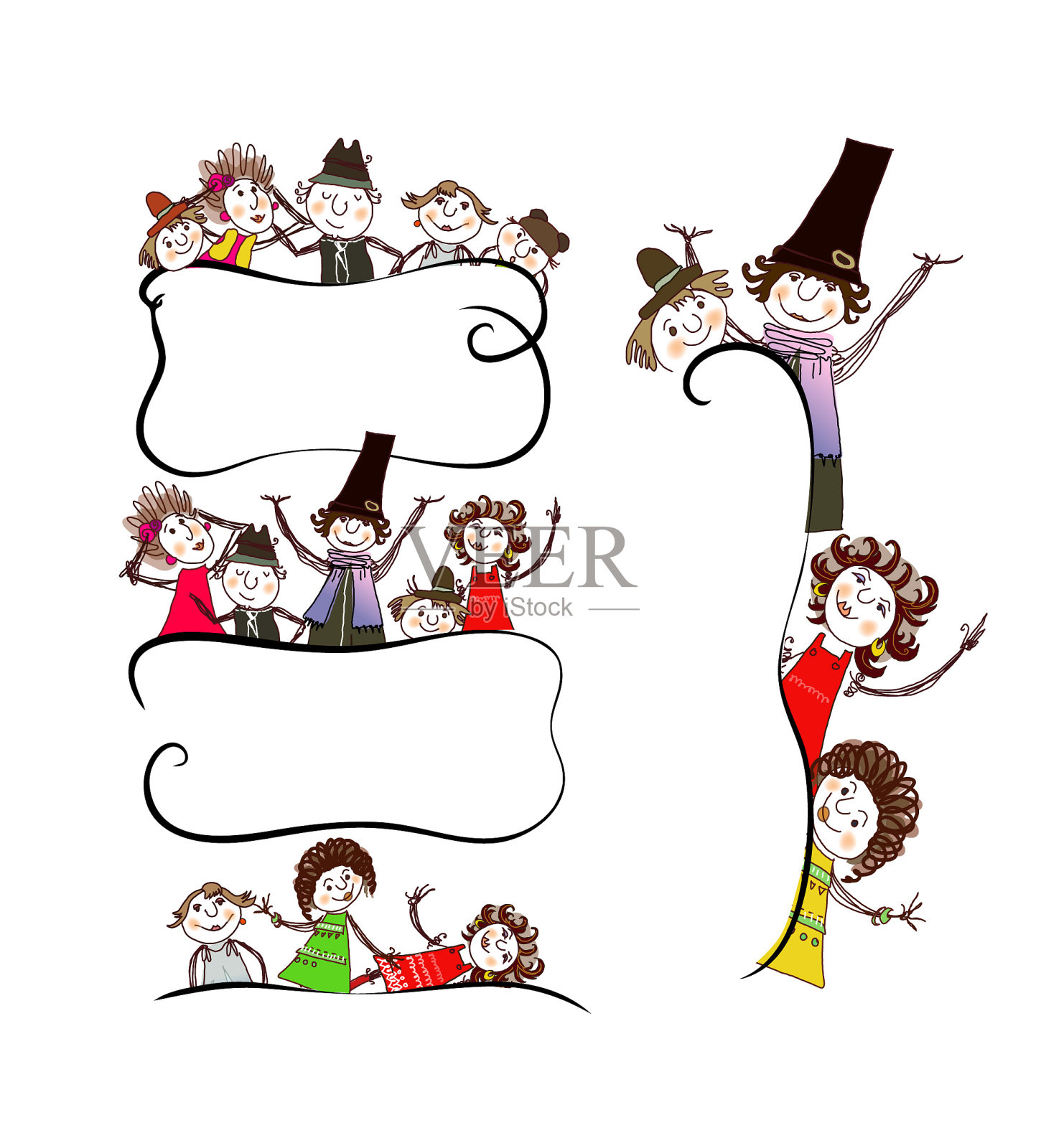 快乐的人促进销售插画图片素材