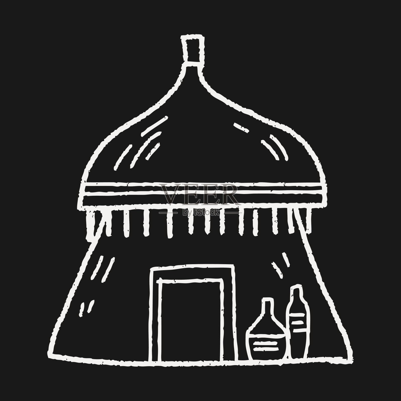 非洲房子涂鸦插画图片素材