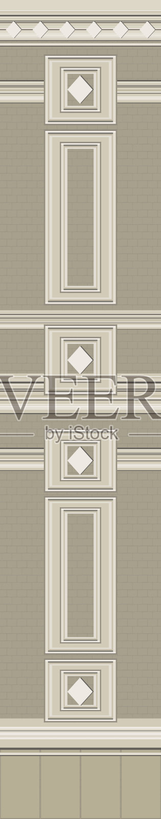 建筑立面部分插画图片素材