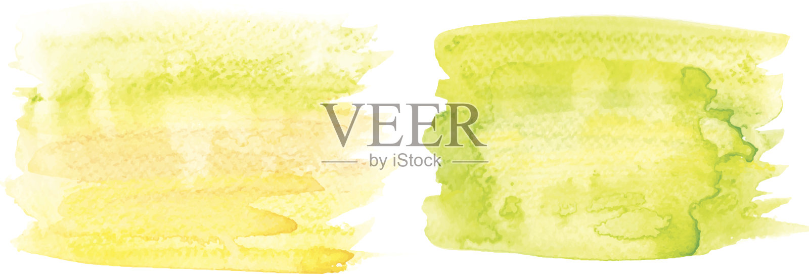 水彩染色插图。向量插画图片素材