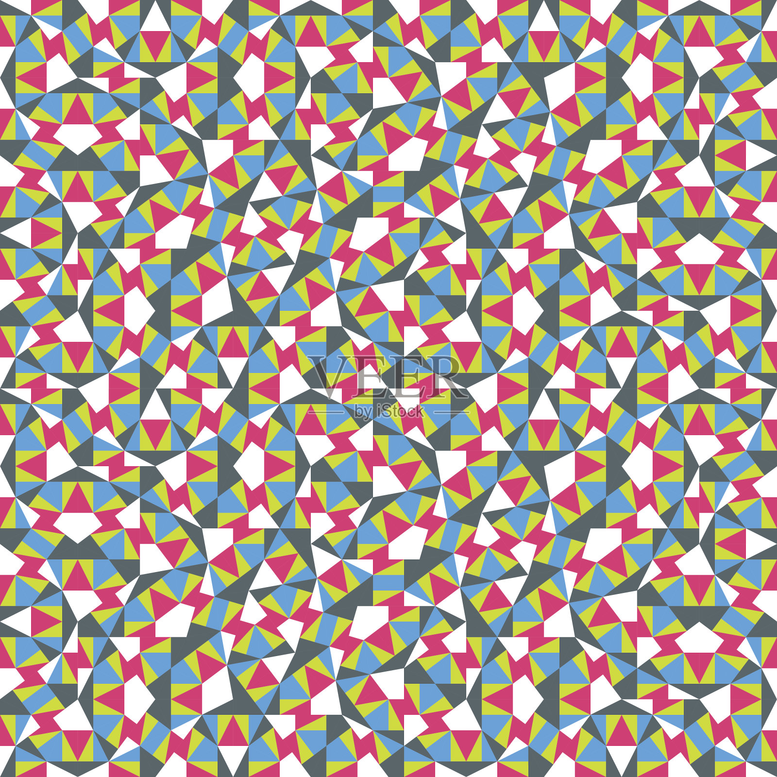 三角形马赛克几何无缝图案。90年代的风格。矢量插图。插画图片素材