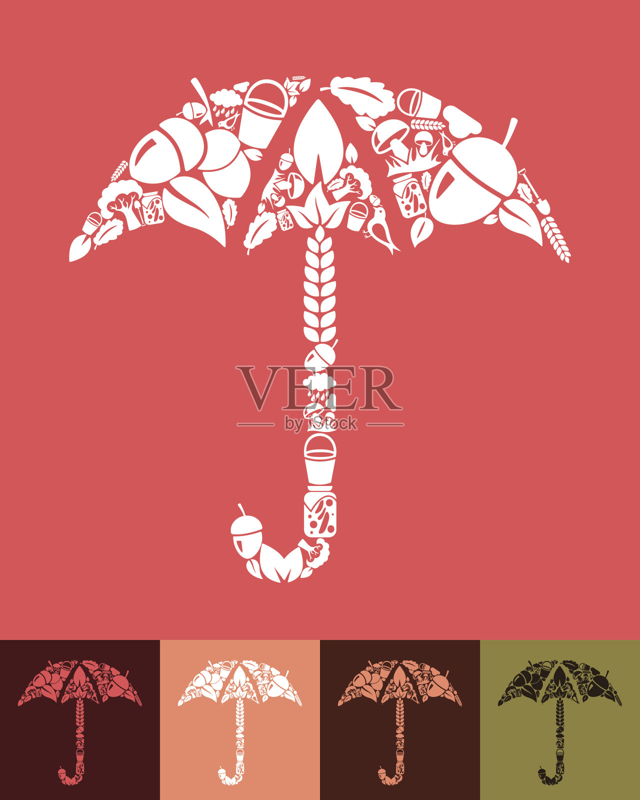 伞的图标插画图片素材