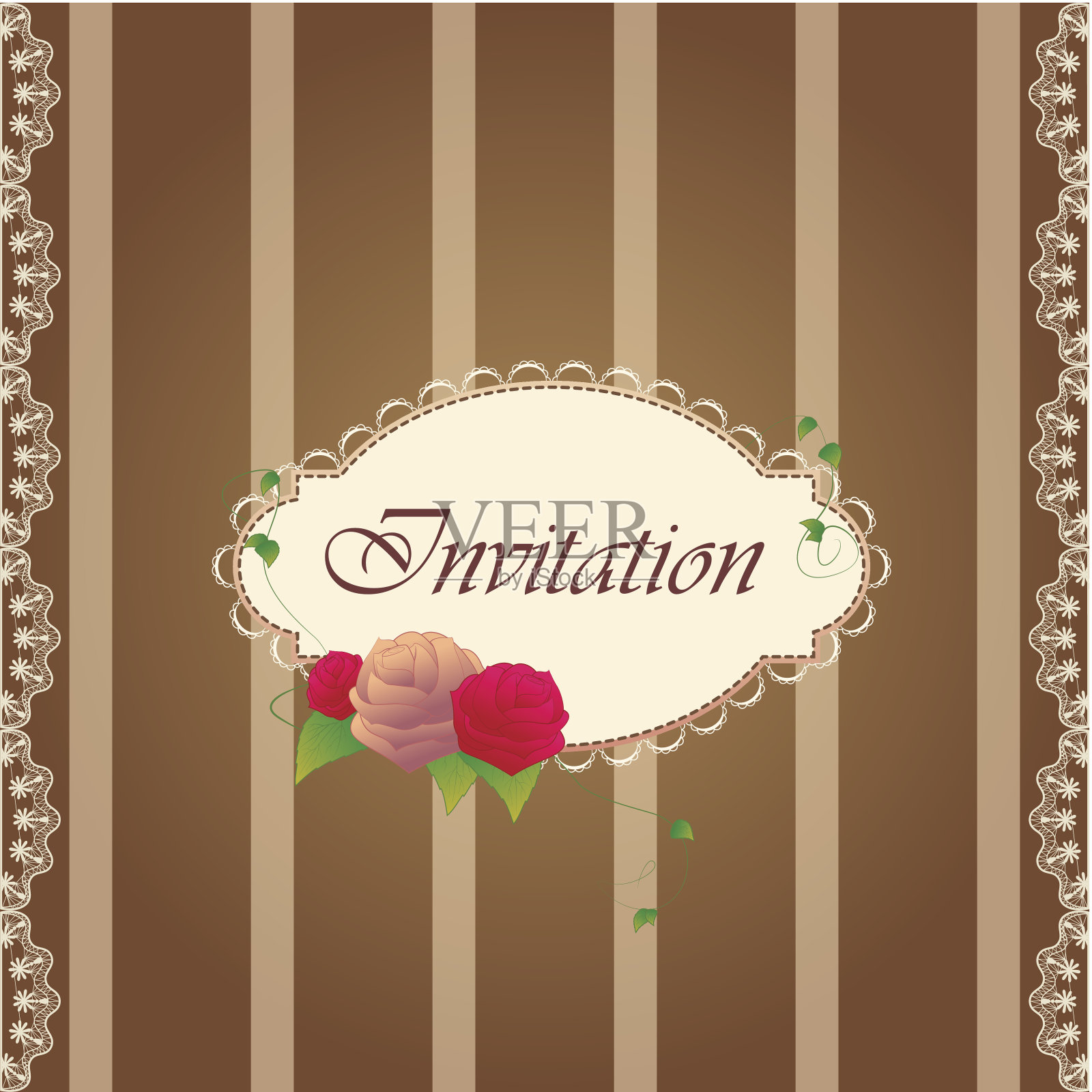 复古优雅的请帖设计模板素材