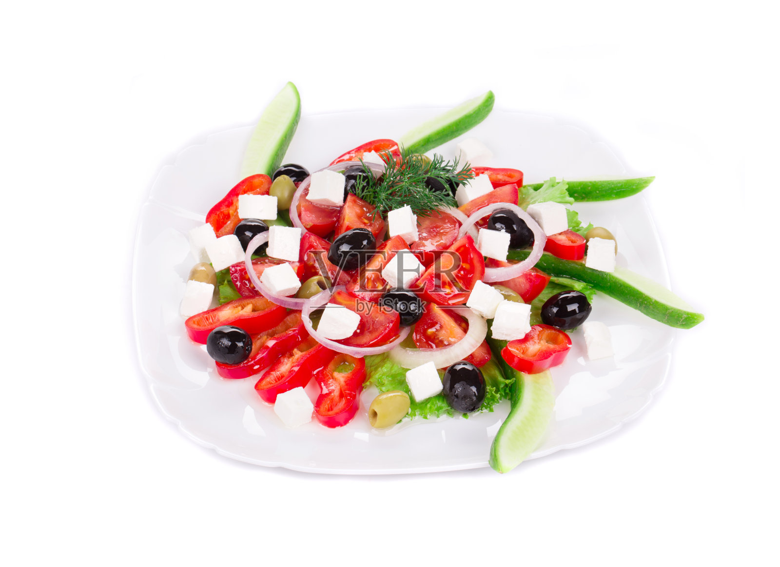 希腊的沙拉。照片摄影图片