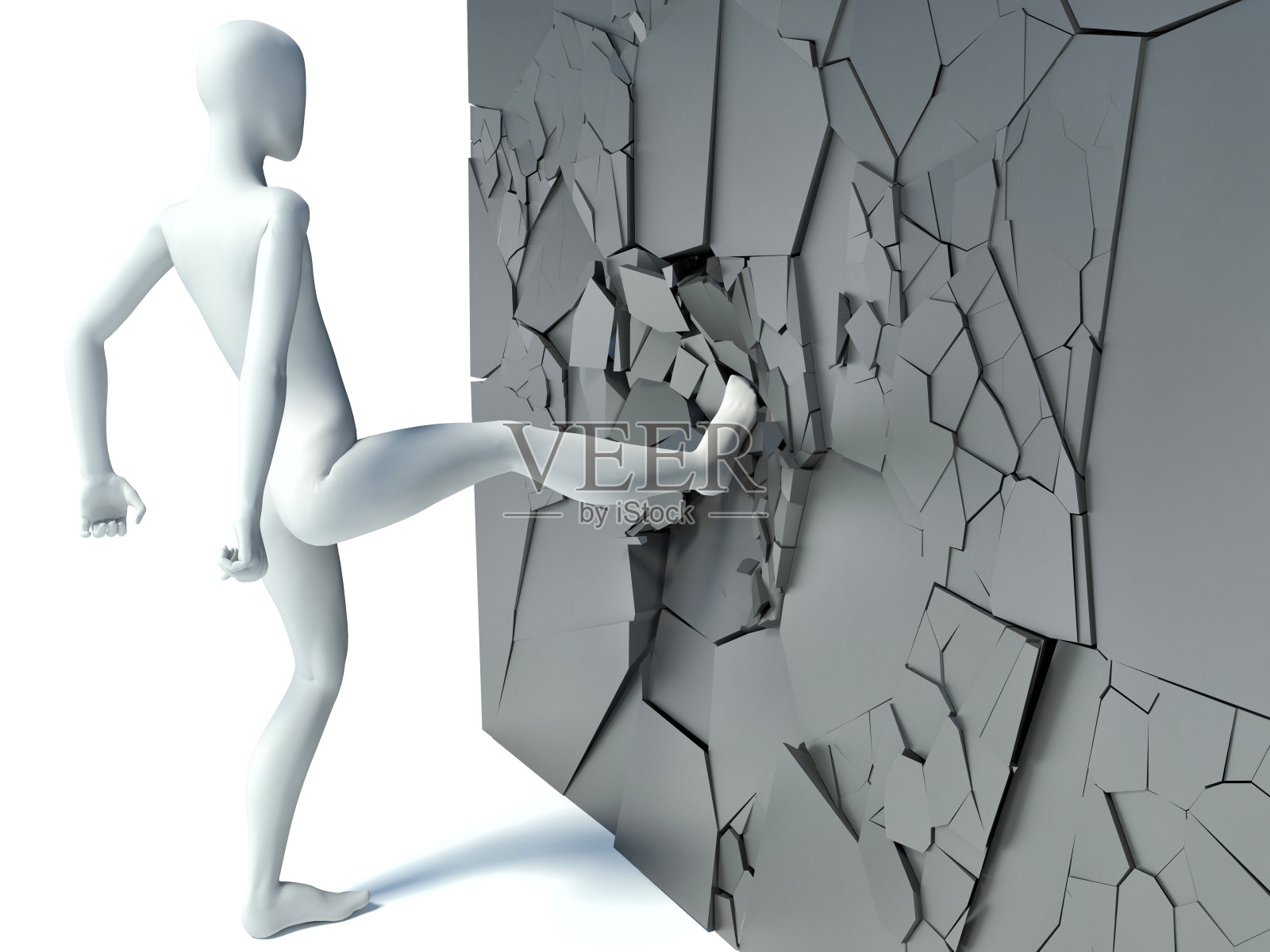 3d人破坏障碍照片摄影图片