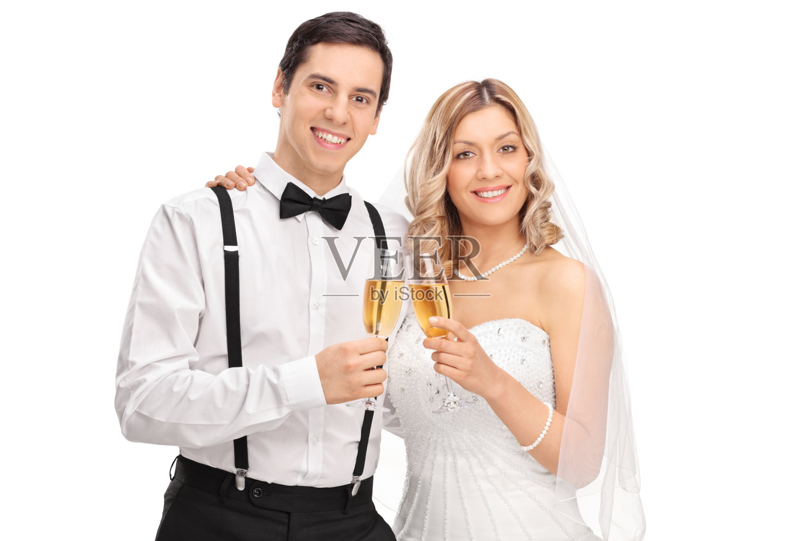 一对新婚夫妇在一起摆姿势照片摄影图片