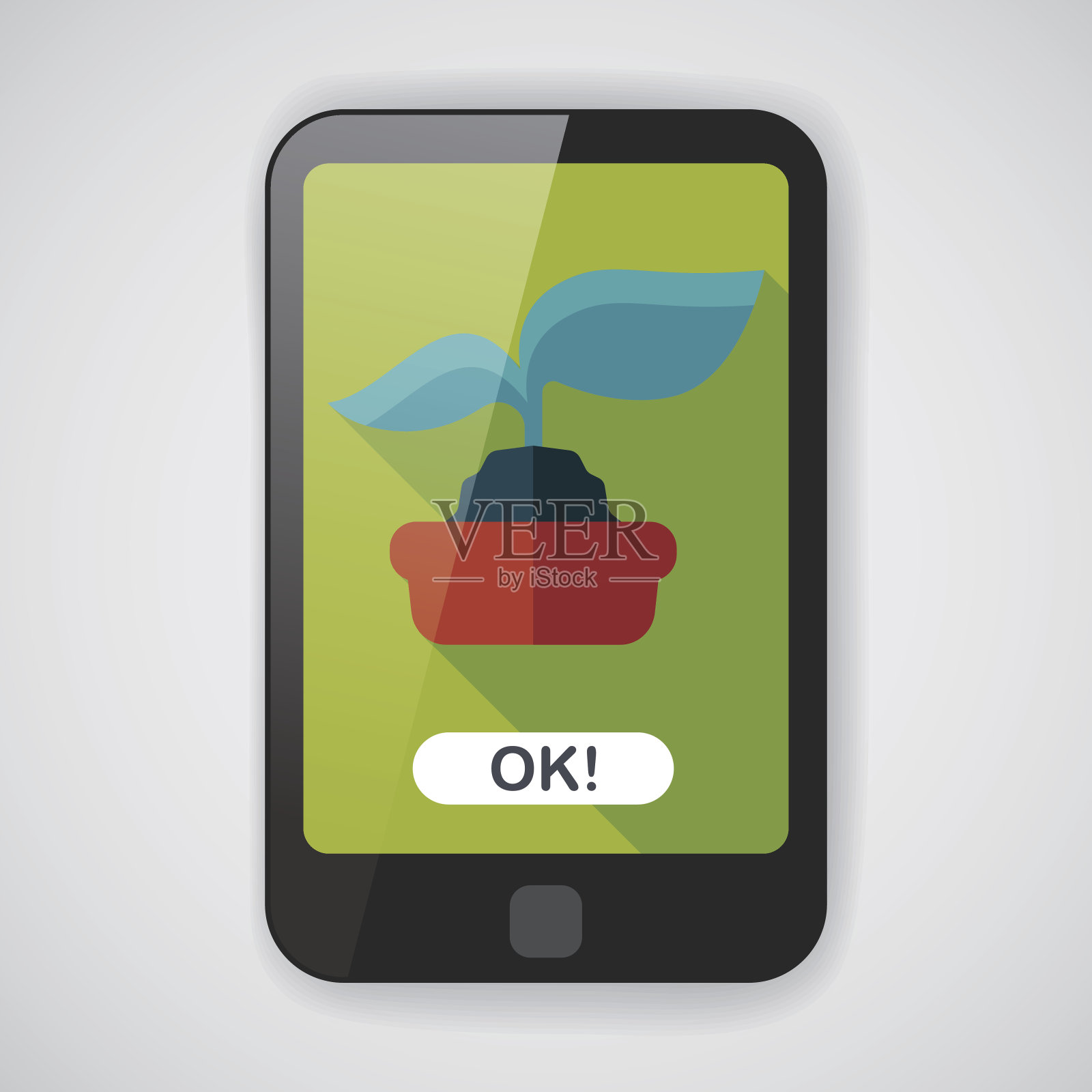 环保概念平面图标与长阴影，eps1设计元素图片