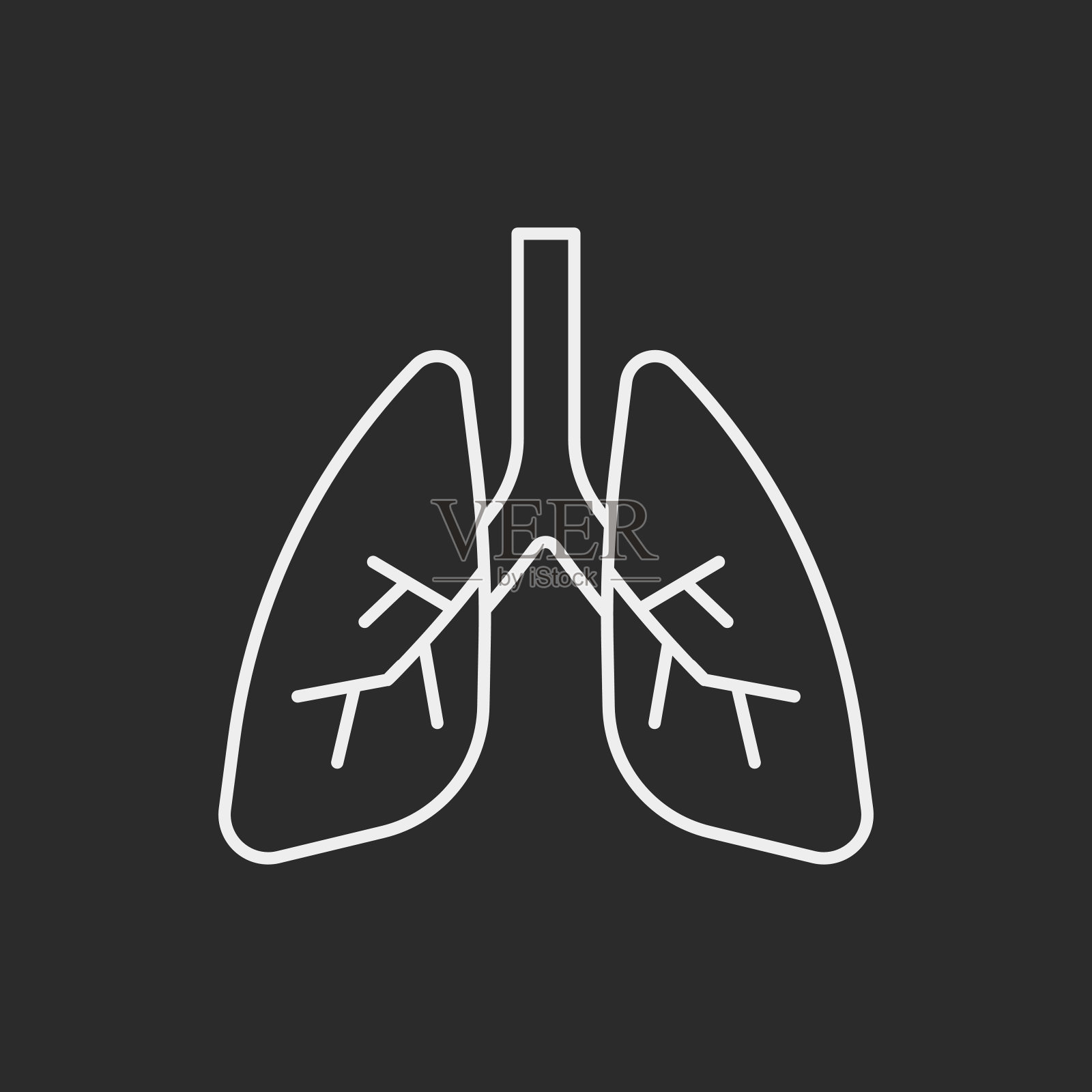 器官肺线图标插画图片素材