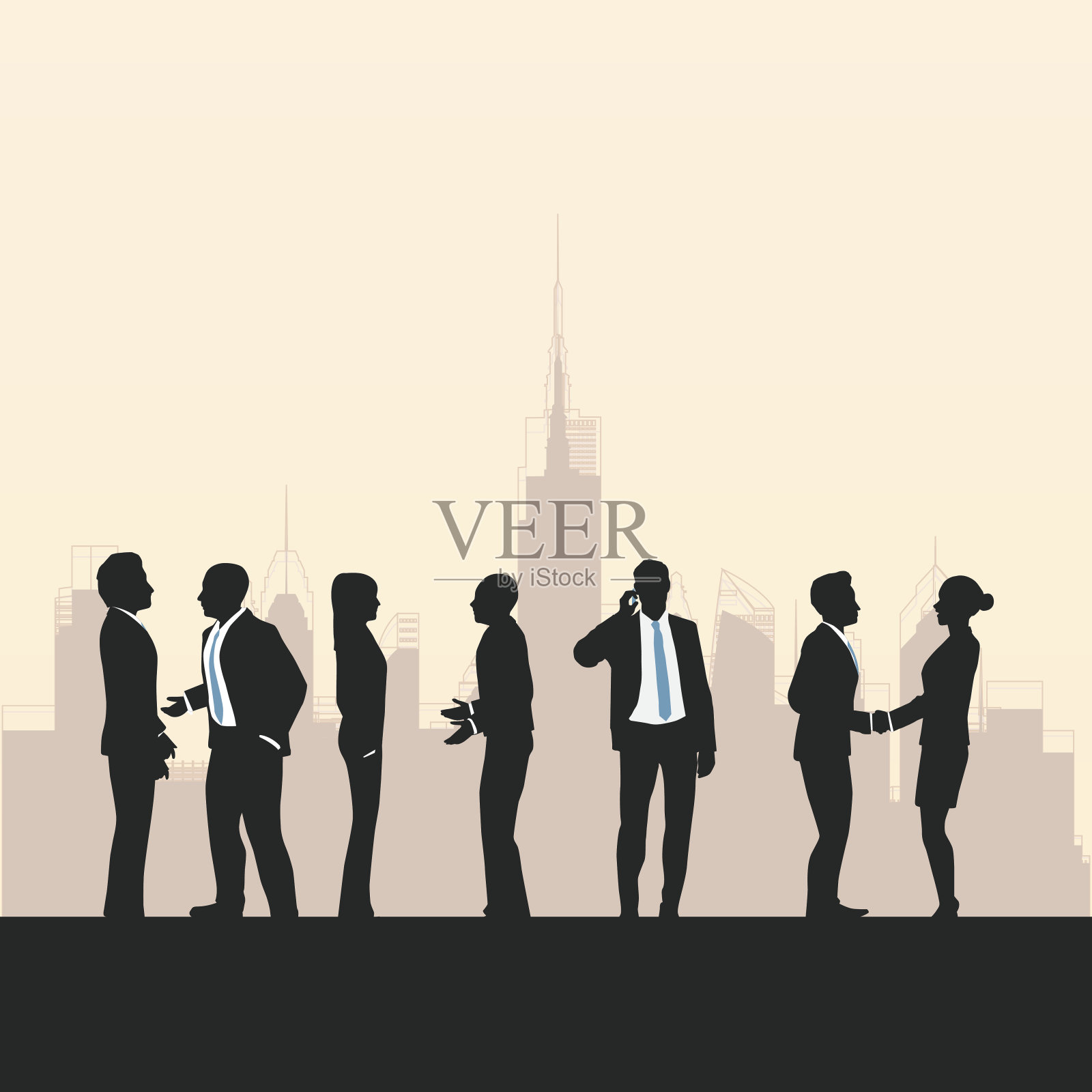 剪影的人的商业理念。插画图片素材