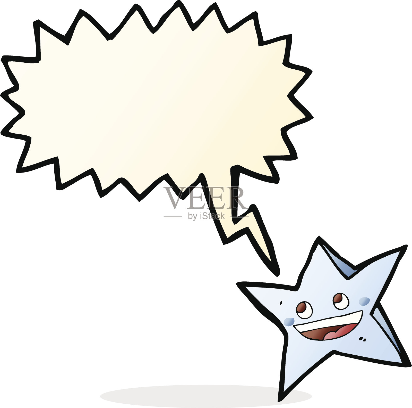 卡通快乐的明星人物与讲话泡泡插画图片素材