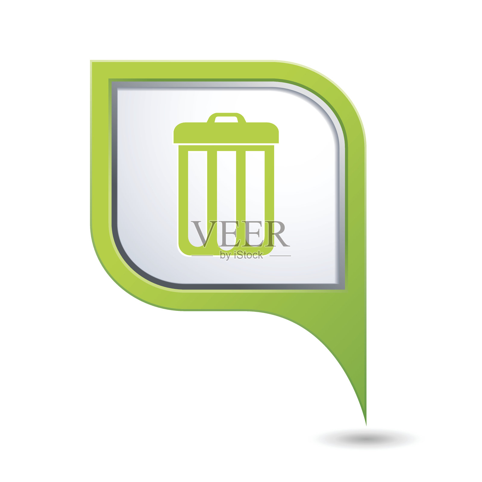 地图指针与垃圾桶图标图标素材