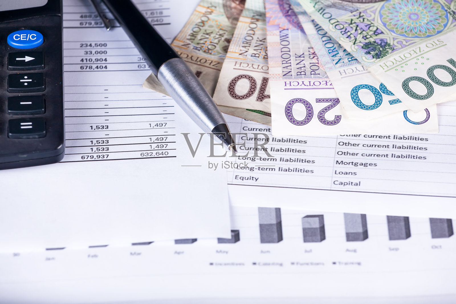 计算器钱统计论文笔经营理念照片摄影图片