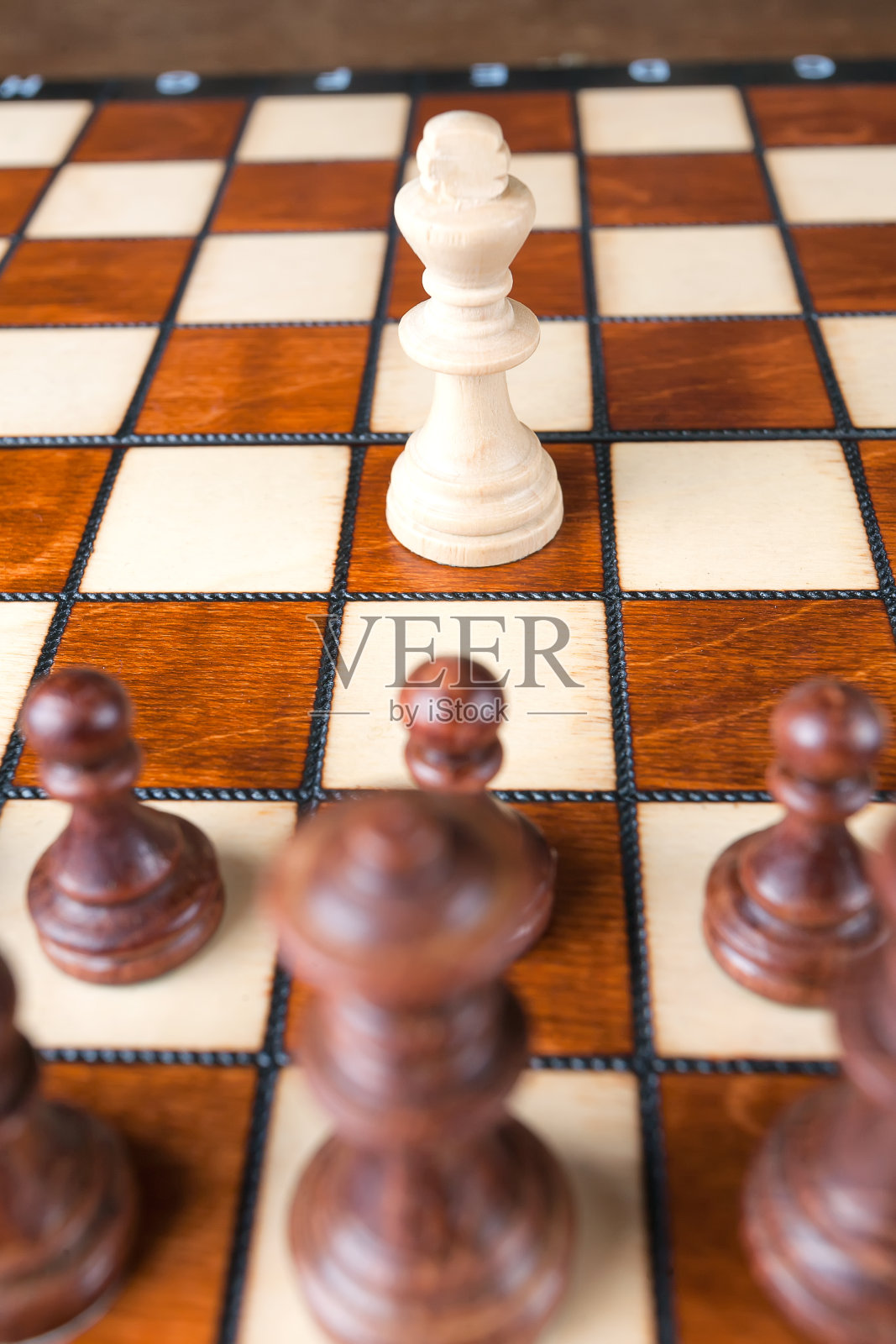 象棋一白一黑的概念。照片摄影图片