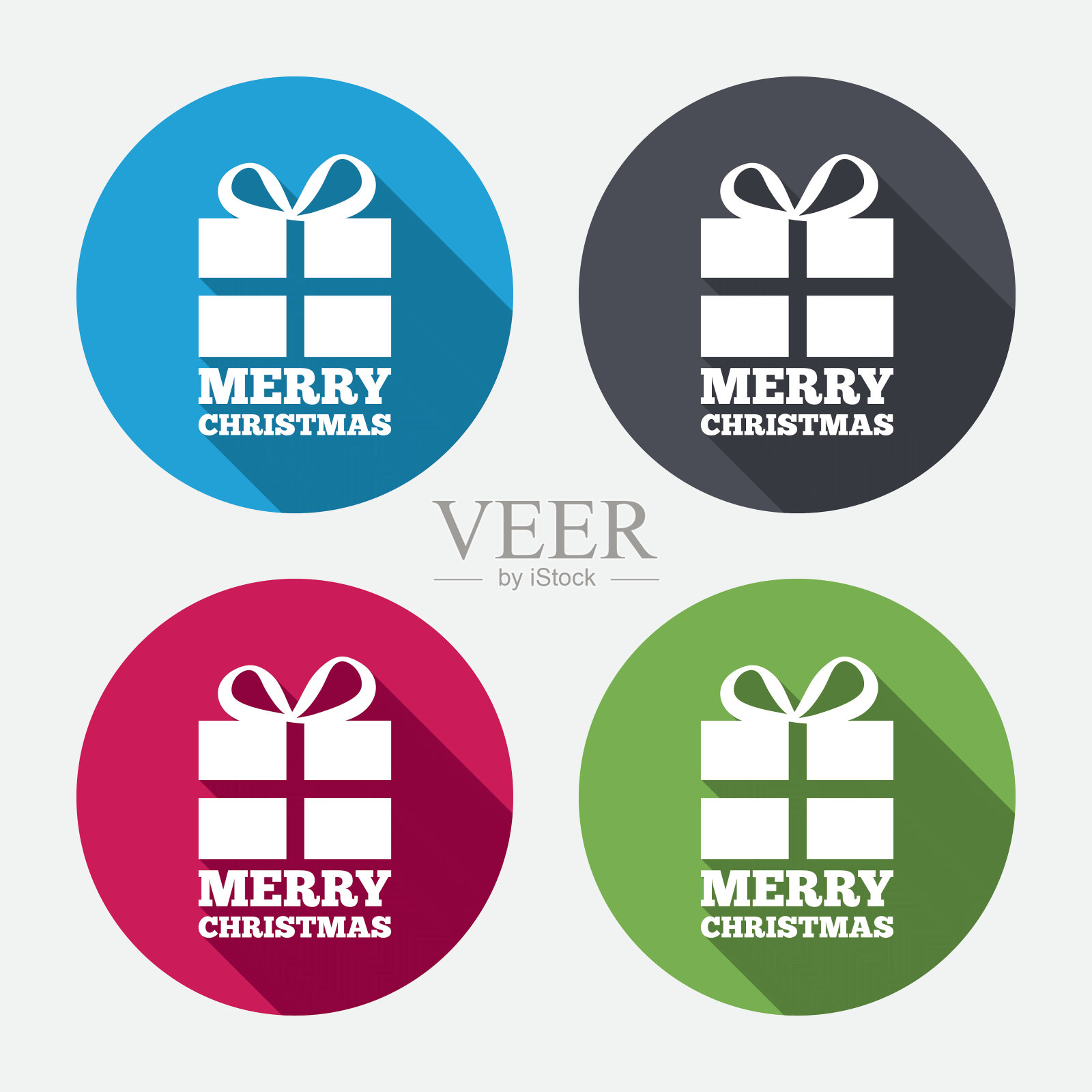 圣诞快乐礼物标志图标。现在的象征。图标素材