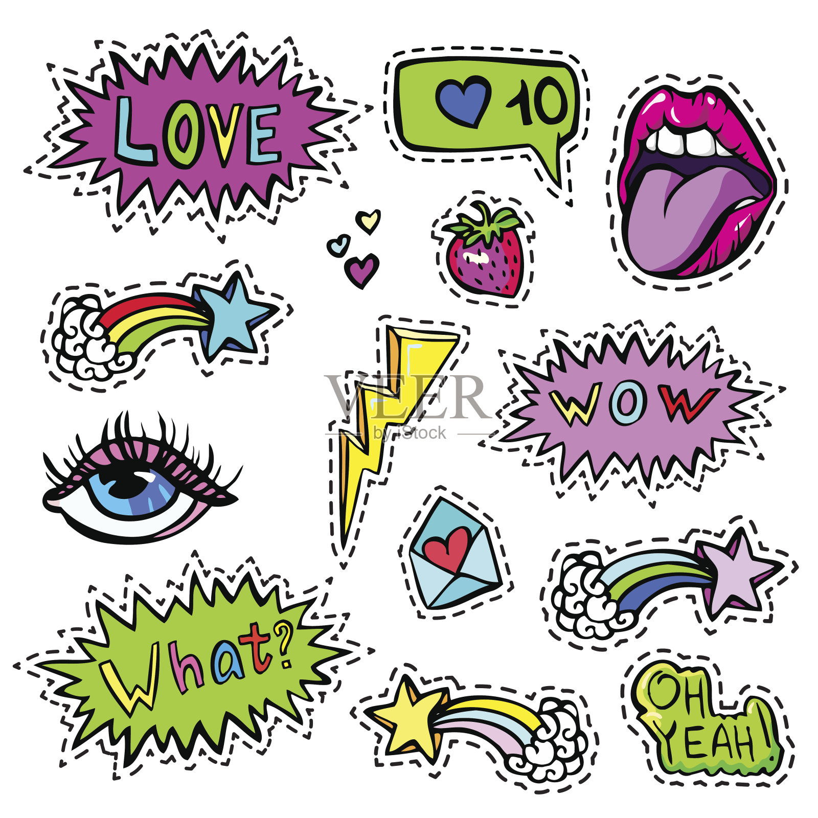 装饰时尚贴片徽章设计元素图片