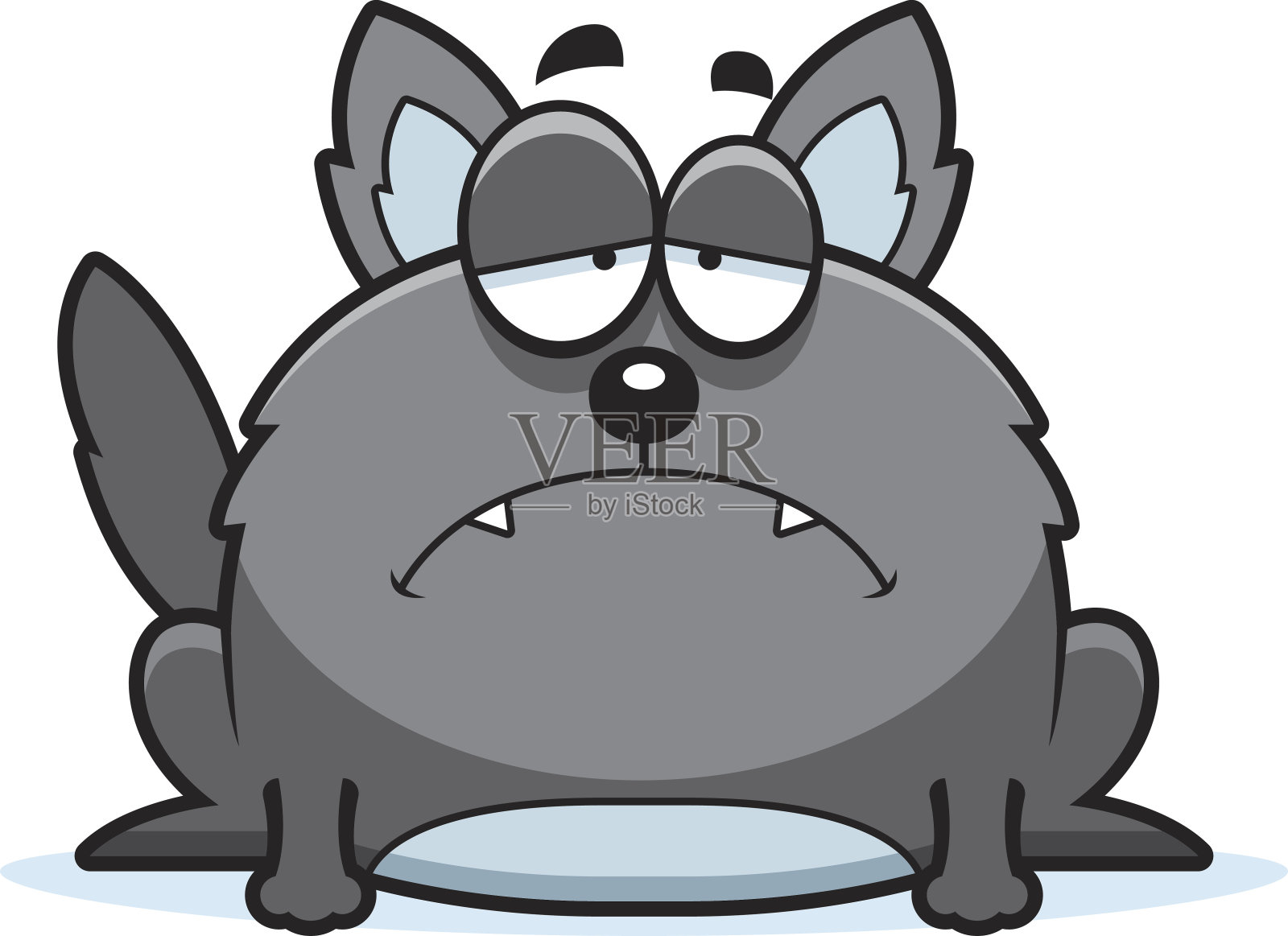 沮丧的小狼插画图片素材