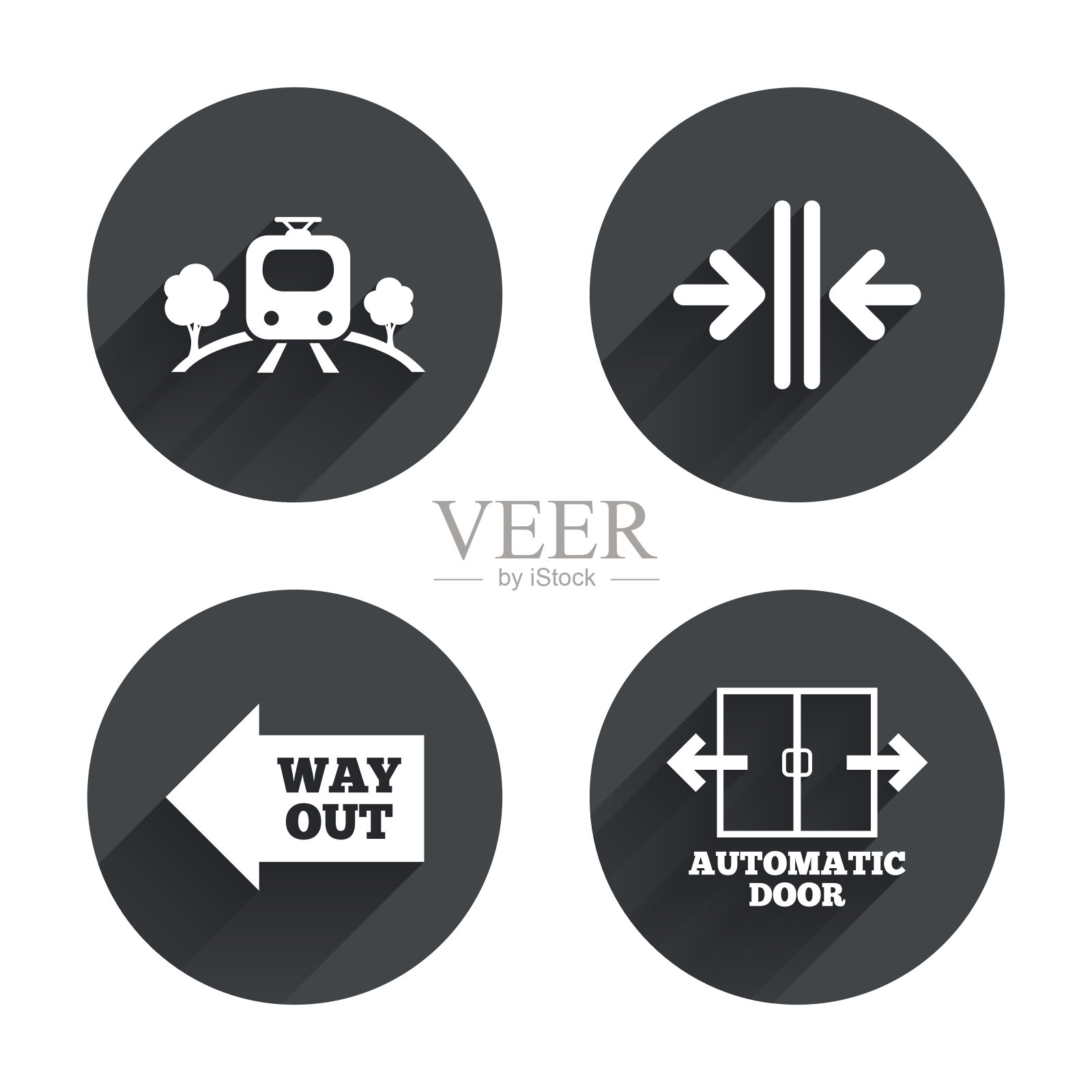 火车铁路图标。自动门的象征插画图片素材