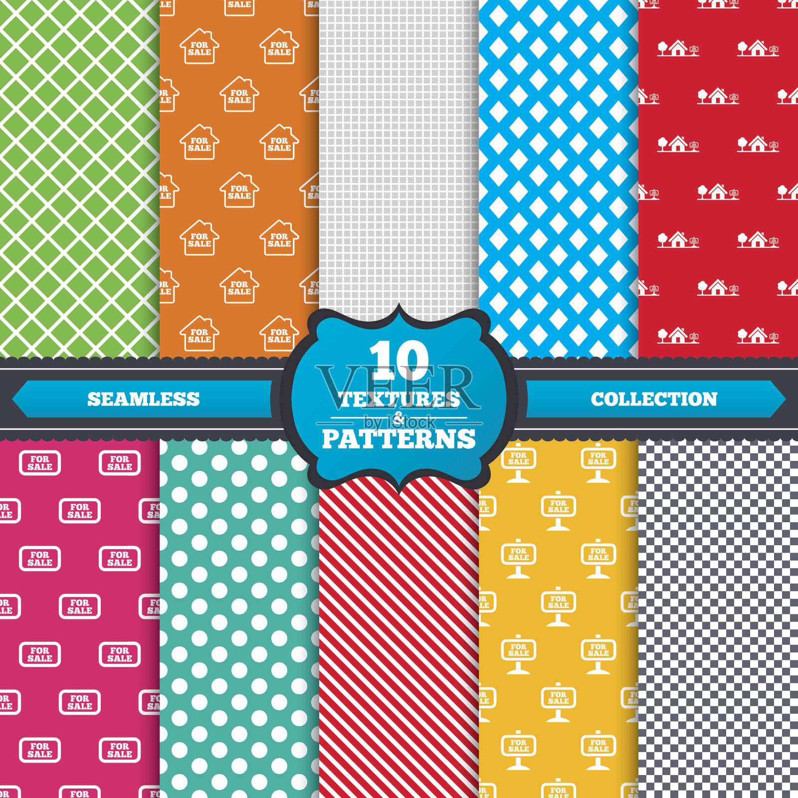 出售的图标。房地产销售插画图片素材