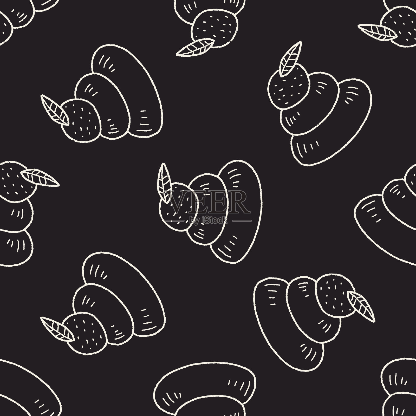 日本新年蛋糕无缝涂鸦图案背景插画图片素材