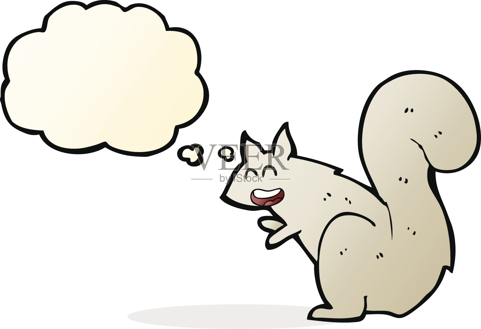 卡通松鼠与思想泡泡设计元素图片