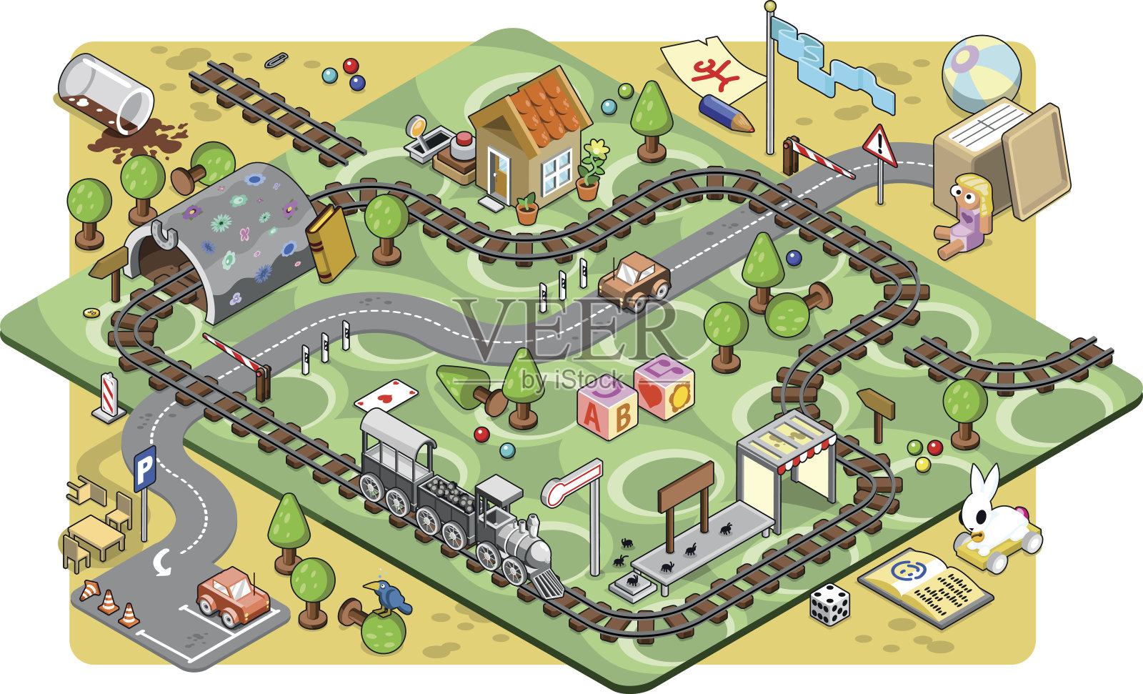 Choo Choo火车插画图片素材