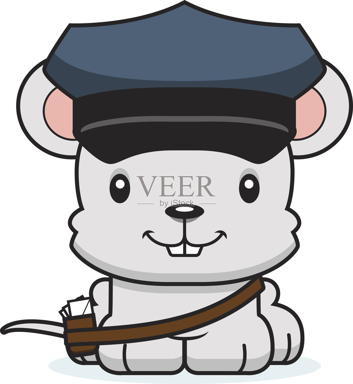 卡通微笑邮差鼠标插画图片素材