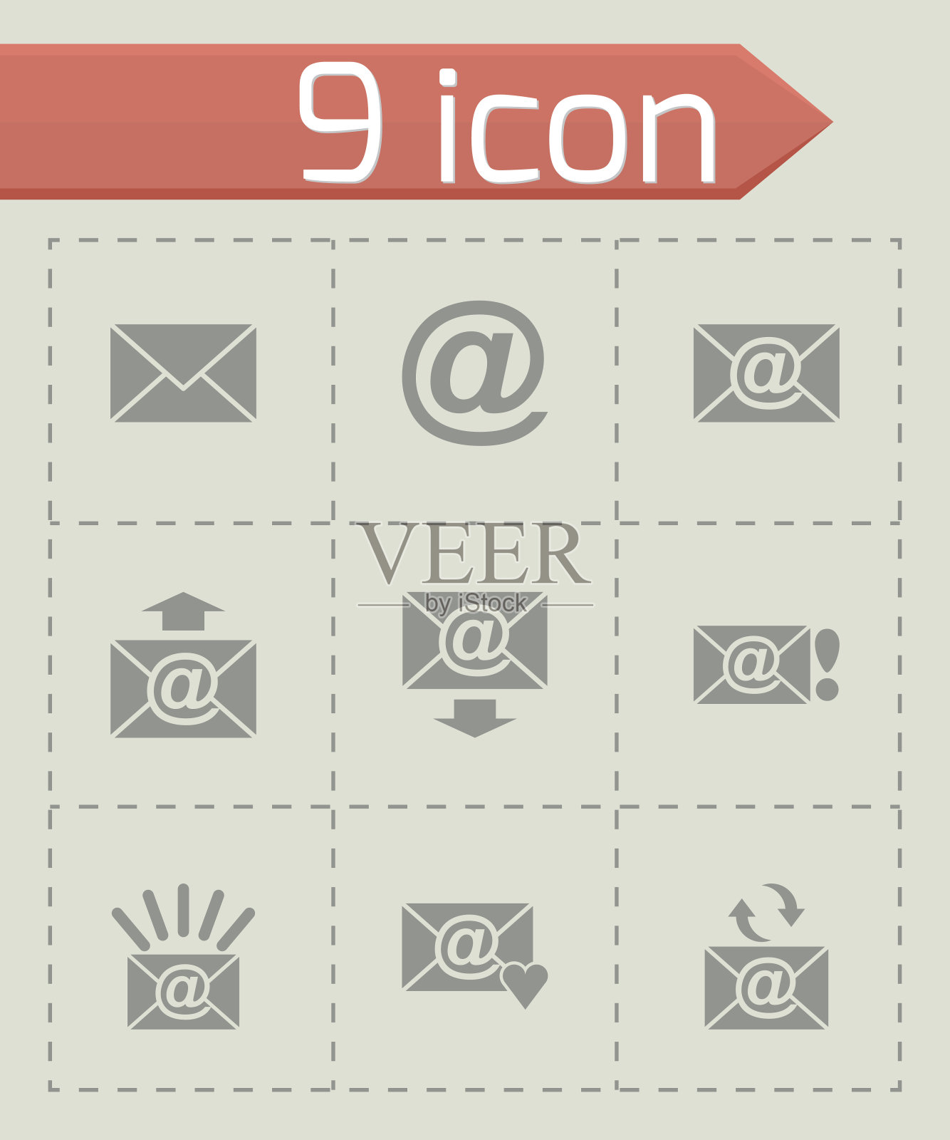 向量黑色电子邮件图标设置图标素材