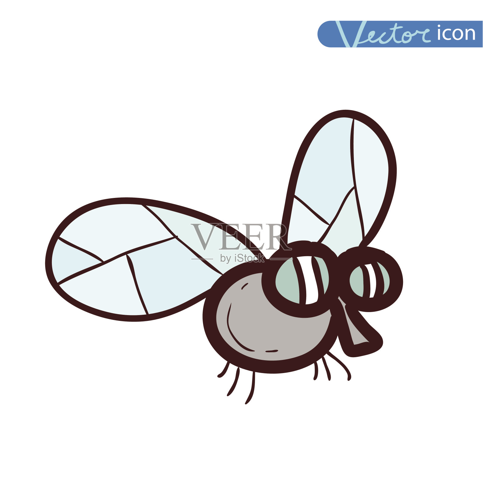 卡通虫，昆虫图标。矢量插图。插画图片素材