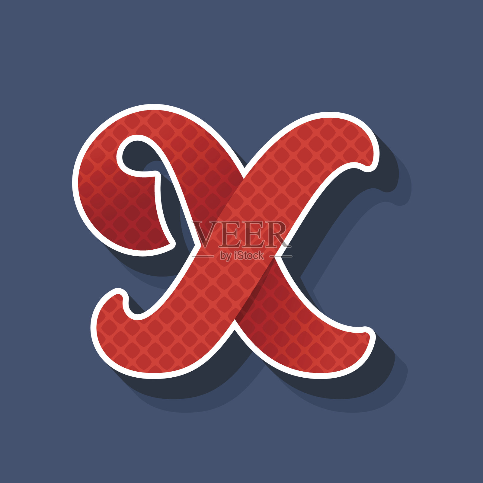 X图标。复古手工运动字体。图标素材