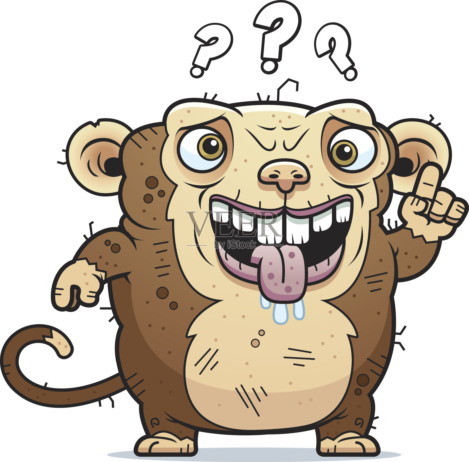 困惑的丑陋的猴子设计元素图片