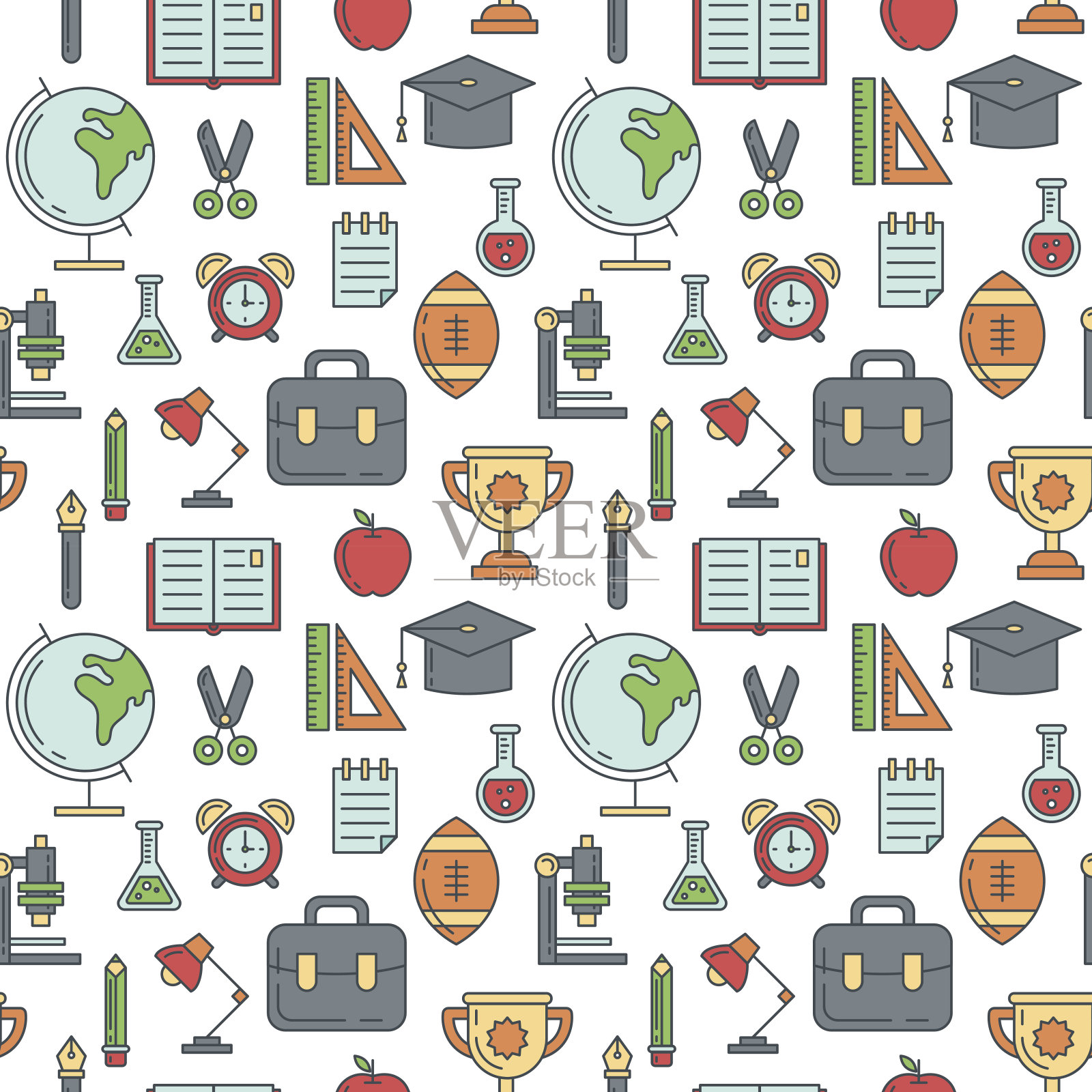 学校无缝模式插画图片素材