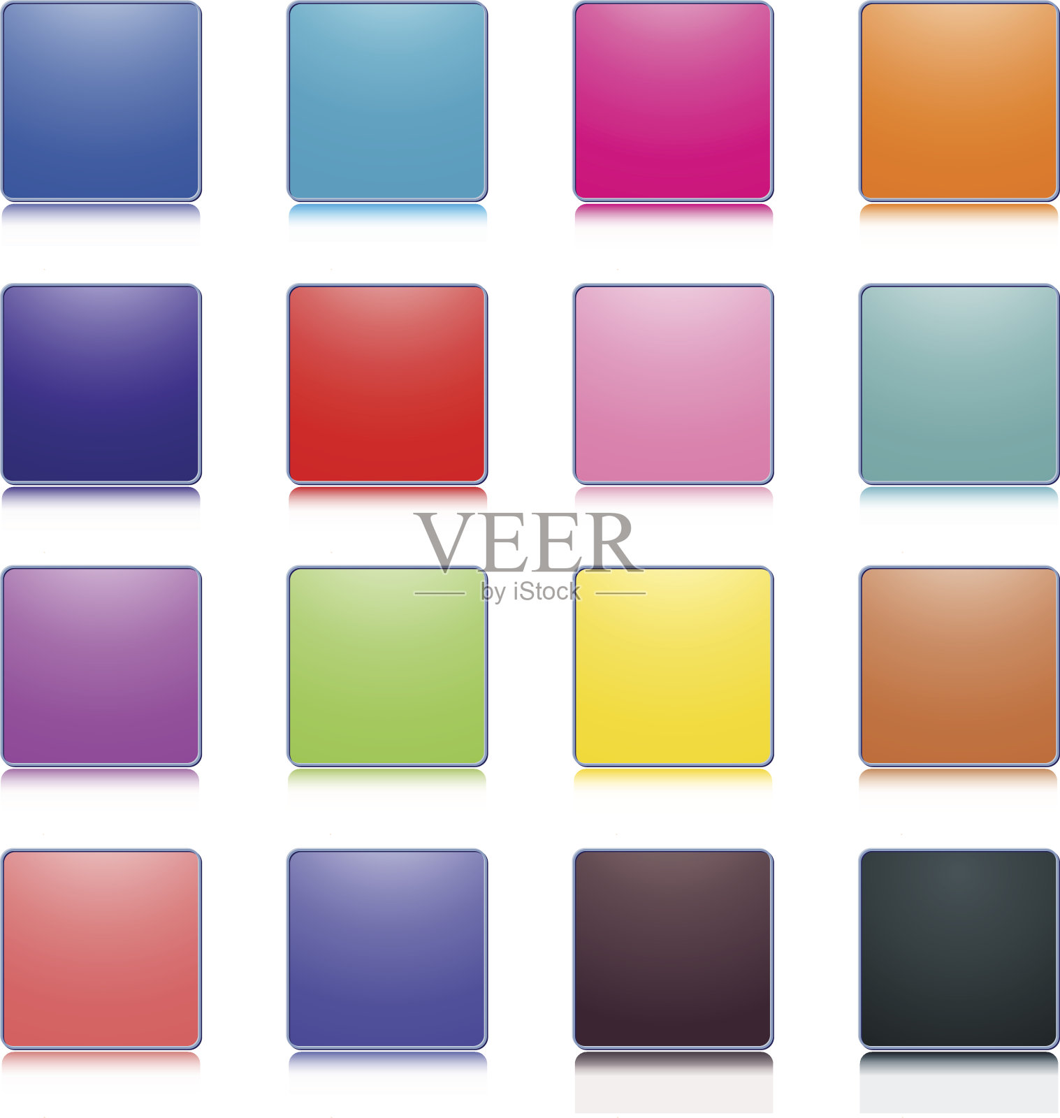 彩色按钮，矢量插图插画图片素材