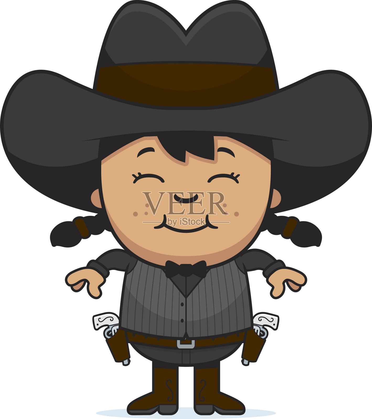 微笑的卡通小枪手设计元素图片