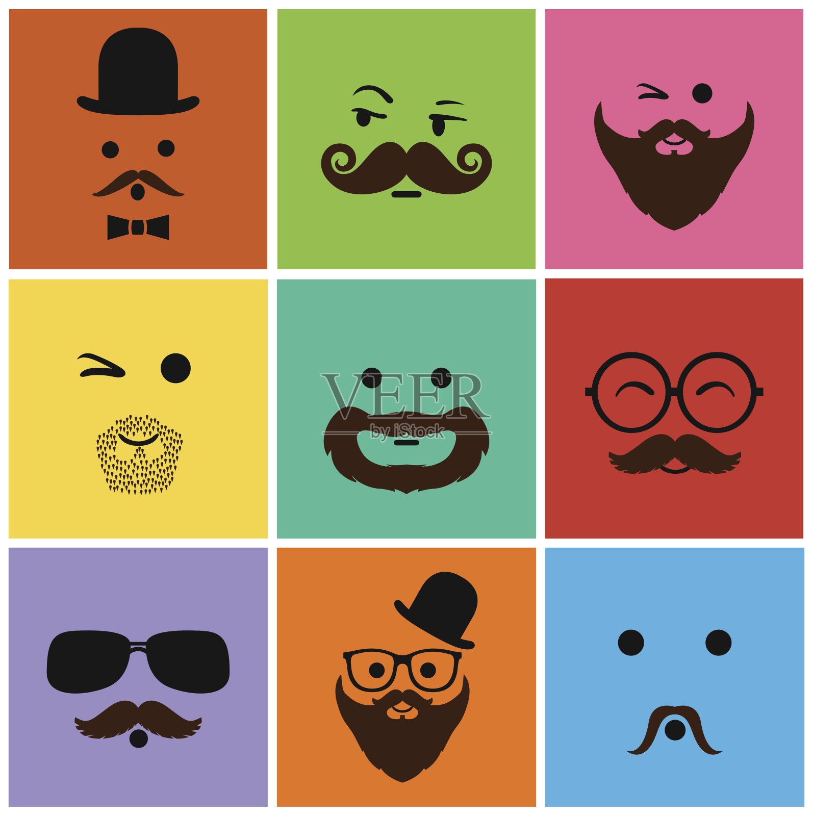 男人的图标、面孔和人物插画图片素材