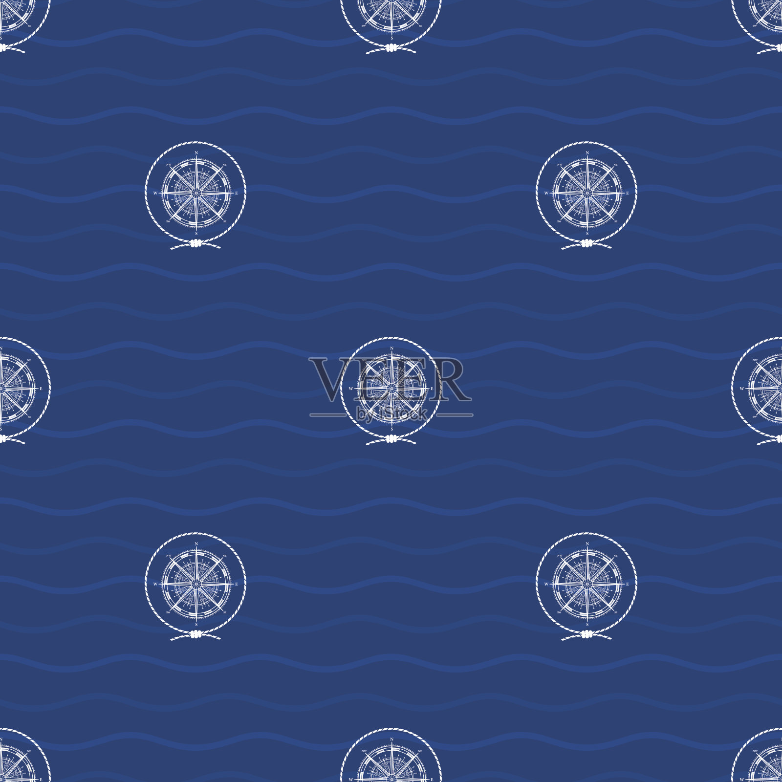 无缝模式罗盘玫瑰插画图片素材