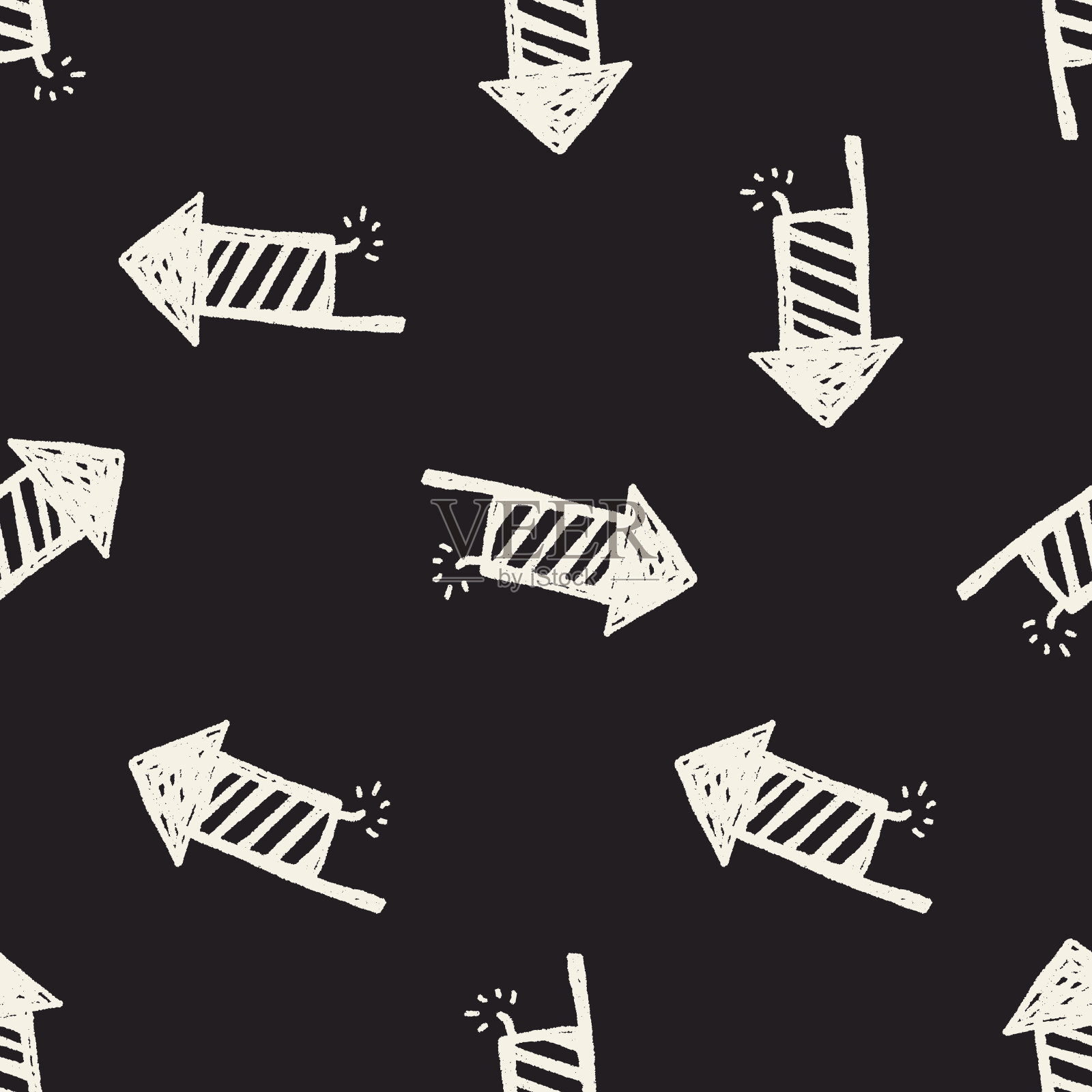 涂鸦烟花无缝图案背景设计元素图片