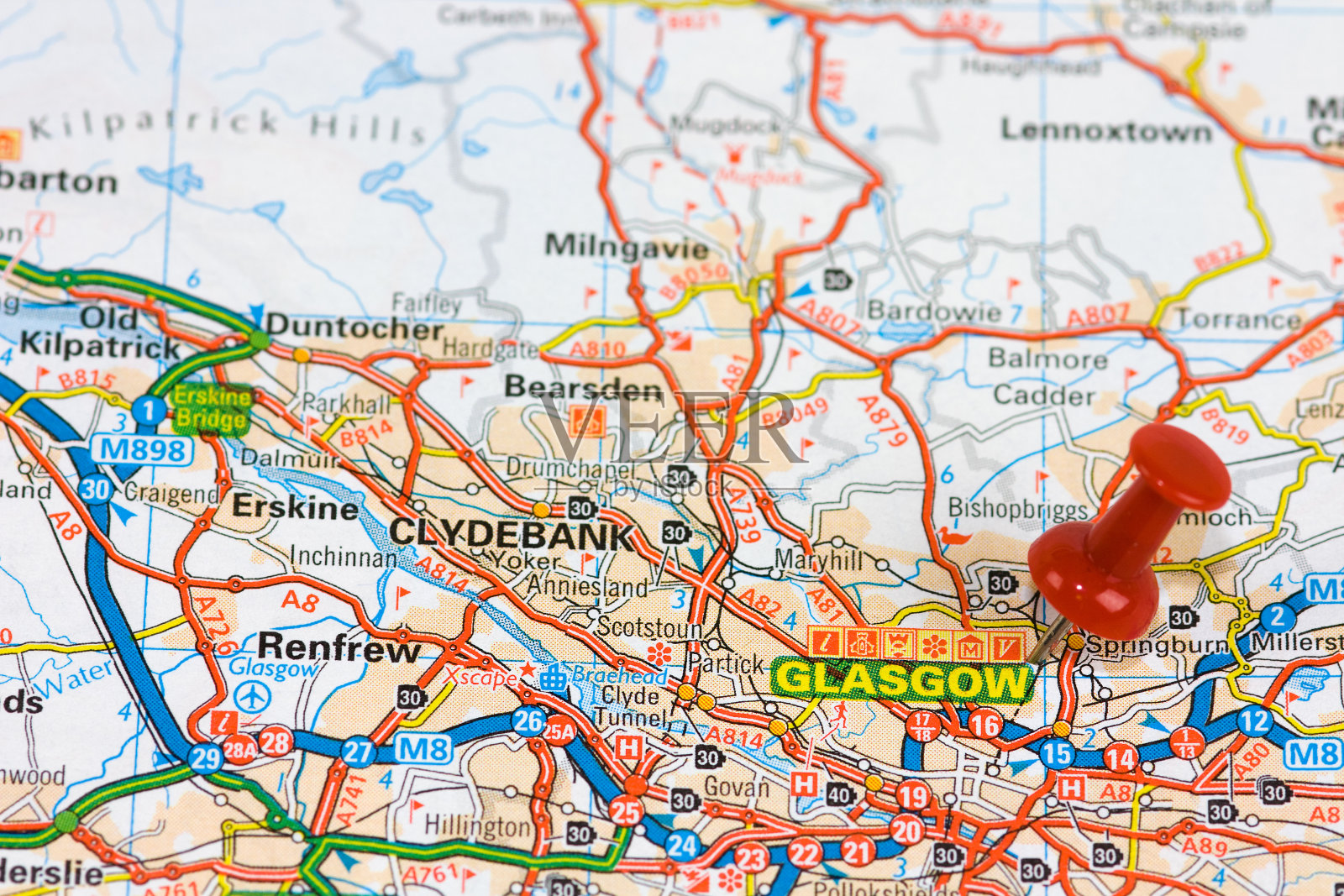 格拉斯哥街道地图照片摄影图片