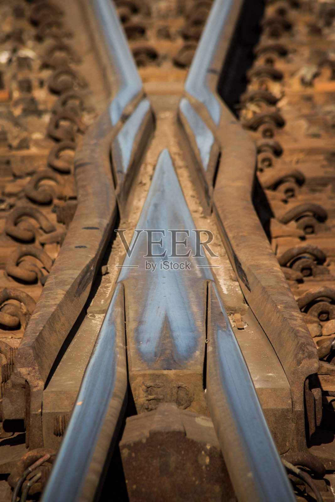 铁路开关青蛙照片摄影图片